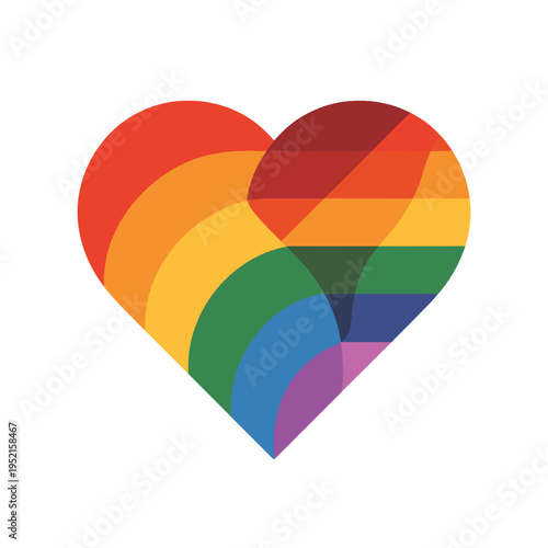 A colorful rainbow heart, a symbol of pride and inclusivity.