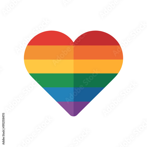 A vibrant rainbow heart symbolizes love and inclusion.