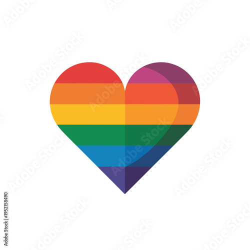 A Colorful Rainbow Heart Symbolizing LGBTQ+ Pride and Love.