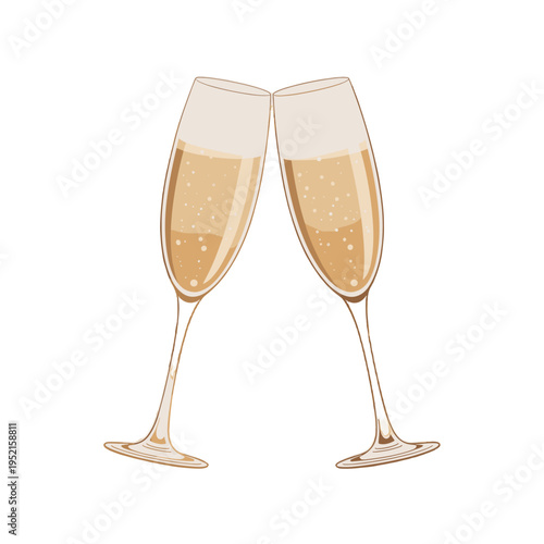 Champagne glasses clinking in a celebratory toast.