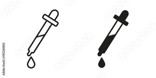 Dropper icon in black and white. clipart and line style icons
