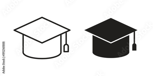 Education icon in black and white. clipart and line style icons