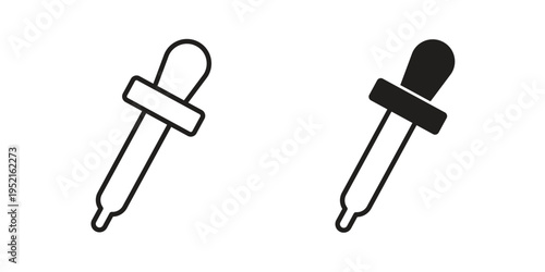 Eye dropper icon in black and white. clipart and line style icons