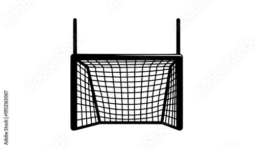 Football goal post silhouette icon sport field vector illustration