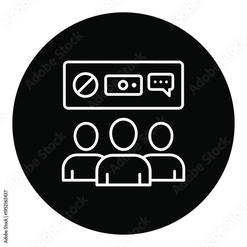 Online meeting video conference communication teamwork collaboration discussion icon