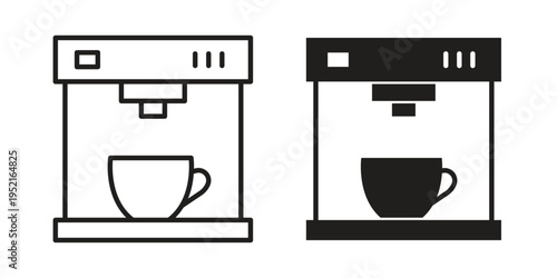 coffee machine icon set, logo vector eps10