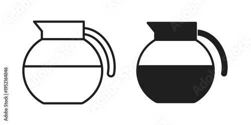Coffee pot icon set, logo vector eps10