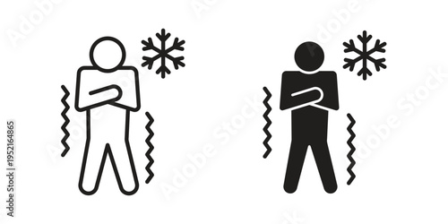 Cold human icon set, logo vector eps10