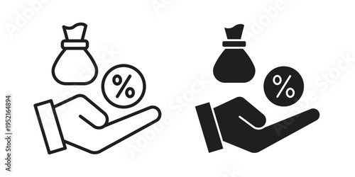 Commission icon set, logo vector eps10