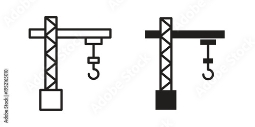 Construction crane icon set, logo vector eps10