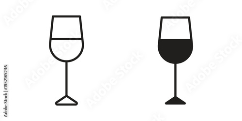 Cup of wine icon set, logo vector eps10