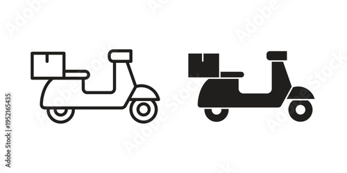 Delivery scooter icon set, logo vector eps10