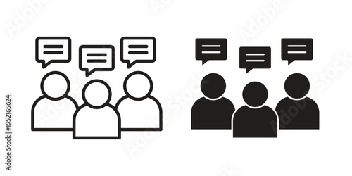 Discussion icon set, logo vector eps10