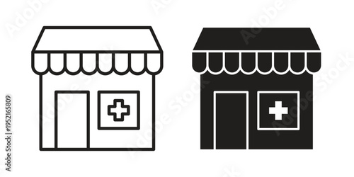 Drugstore icon set, logo vector eps10