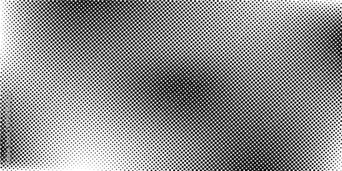 Grunge halftone gradient background. Faded grit noise texture. White and black sand wallpaper. Retro pixelated backdrop. Anime or manga style comic overlay. Vector graphic design textured template