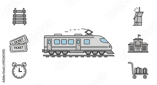 Train on railroad tracks moving fast.