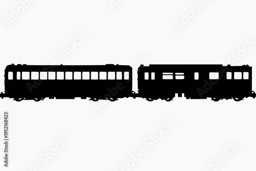  "Train Cars Silhouette Icon"
