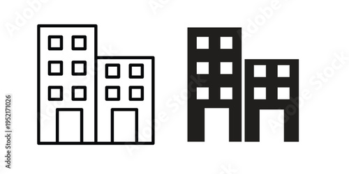 Commercial building icon collection vector illustrations, Vector pictogram