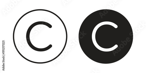 Copyright icon collection vector illustrations, Vector pictogram
