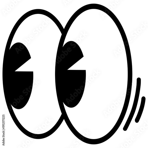 Googly Eyes Cartoon Looking Sideways Illustration