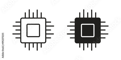 CPU icon collection vector illustrations, Vector pictogram