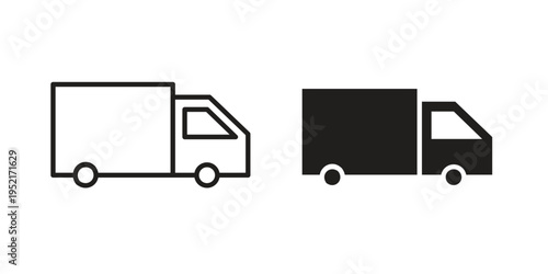 Delivery van icon collection vector illustrations, Vector pictogram