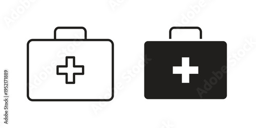 Doctor bag icon collection vector illustrations, Vector pictogram