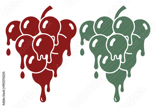 Juicy grapes dripping with vibrant color, representing freshness and abundance