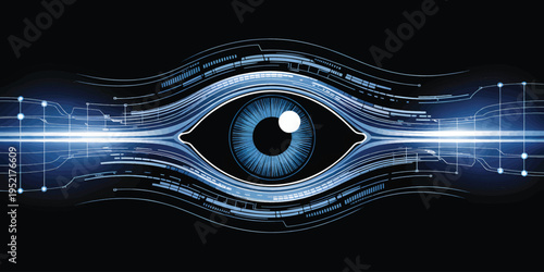 Futuristic Bionic Eye Vision and AI Scanning Design