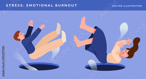 Emotional exhaustion falling character set