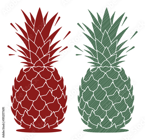 Vibrant stylized pineapples bursting with freshness and color