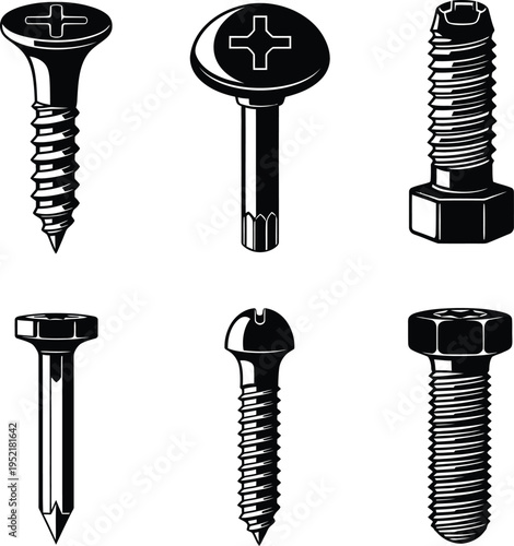 Variety of screws and a nail