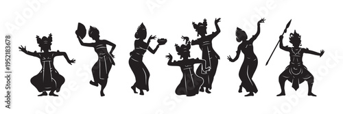 Canvastavla bali dancer dancing silhouette collections