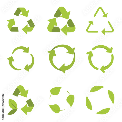 recycle sign, environmental sustainable city, eco, ecology, environment, green earth concept. vector illustration