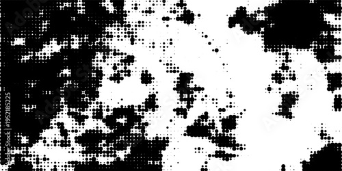 Abstract monochrome halftone pattern. Futuristic panel. Grunge dotted backdrop with circles, dots, point. Design element for web banners, posters, cards, wallpapers, sites. Black and white color