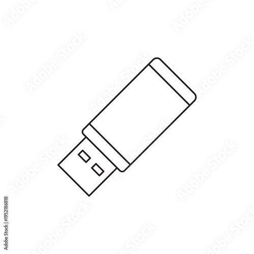 USB flash drive memory stick icon for data storage transfer