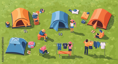 Camping Tents and Gear.