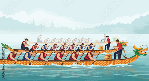 Dragon Boat Crew Racing.