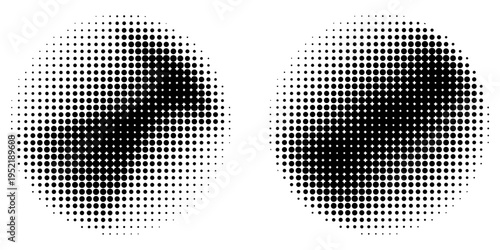 Circle dot frame. Circular border with effect halftone. Modern faded ring. vector ilustration