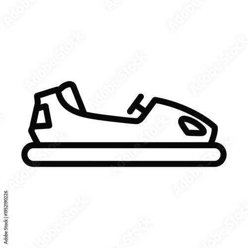 Bumper car icon simple line drawing for amusement park rides icon