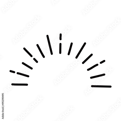 シンプルな半円状の集中線・サンバースト