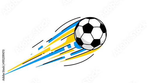 Dynamic football exploding with motion trails, representing speed and athletic performance in sports