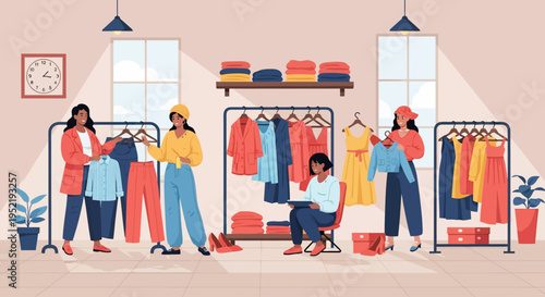 People in Clothing Store.