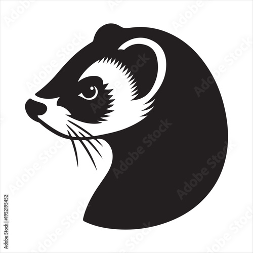 Ferret abstract silhouette clip art logo design  concept illustration idea