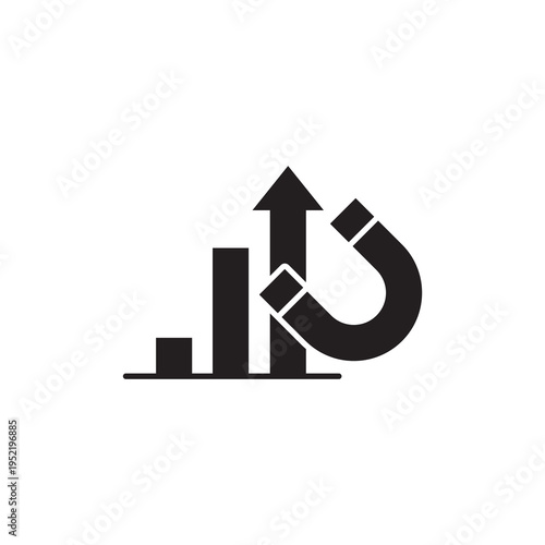 SEO Magnet Customer Attraction Lead Generation Solid Icon