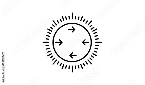 Modern thin line tala rhythm icon vector with circular beat cycle and music timing symbol