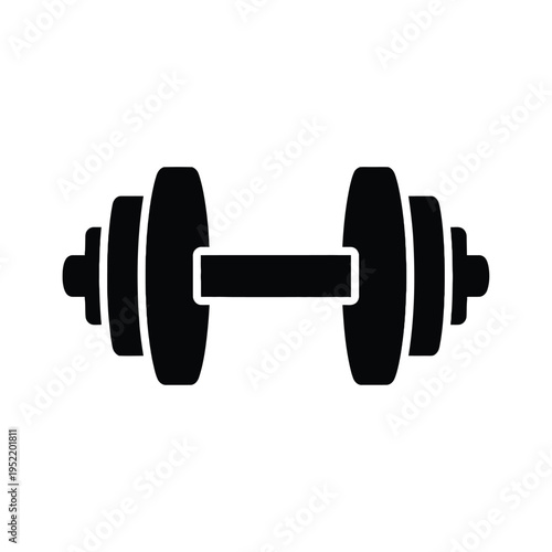 Black Olympic barbell with weight plates isolated on white background for fitness and strength training workout equipment