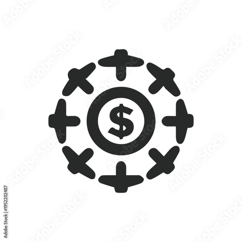 Monochrome Icon of Community Finance and Collaborative Investment