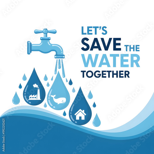Save water conservation poster