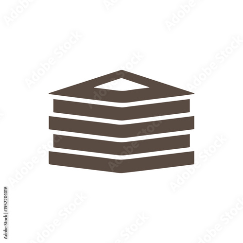 Minimalist Brown Stacked Chevron Icon for Web and App Design